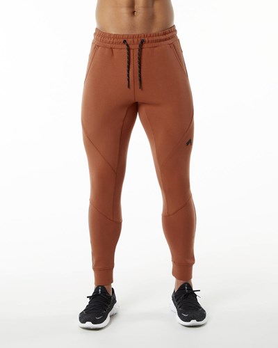 Alphalete Interlock Knit Cuffed Jogger Brick | 35078YWFS