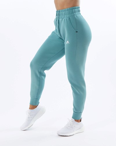 Alphalete Interlock Knit Cuffed Jogger Teal | 31205EOWB