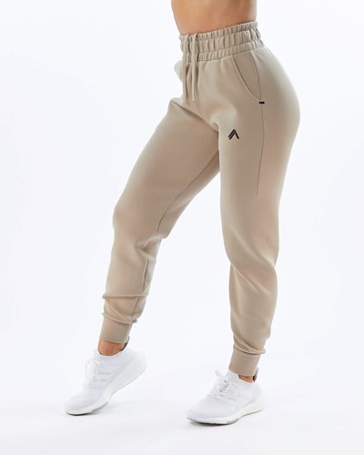 Alphalete Interlock Knit Cuffed Jogger Tan | 35067QPWI