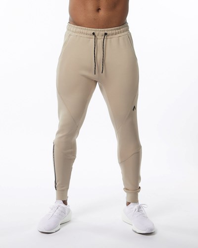 Alphalete Interlock Knit Cuffed Jogger Tan | 72089JKHB