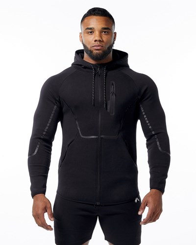 Alphalete Interlock Knit Full-Zip Hoodie Černé | 30674GLTF