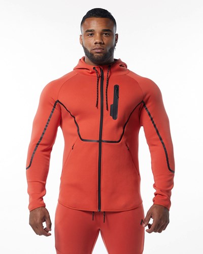 Alphalete Interlock Knit Full-Zip Hoodie Oranžové | 39208PHSU