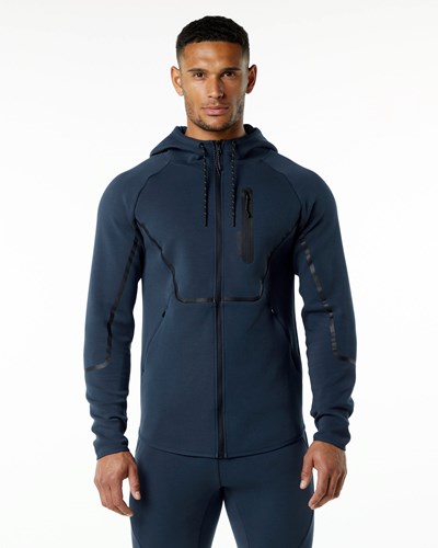 Alphalete Interlock Knit Full-Zip Hoodie Tmavě Blankyt | 95148LRUO