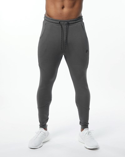 Alphalete Interlock Knit Zip Jogger Charcoal | 94802QRVA