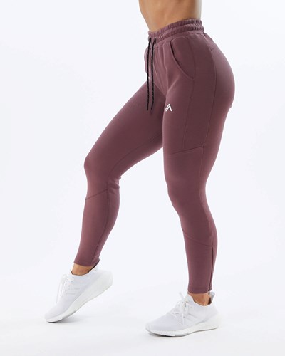 Alphalete Interlock Knit Zip Jogger Mauve | 68521YMFZ