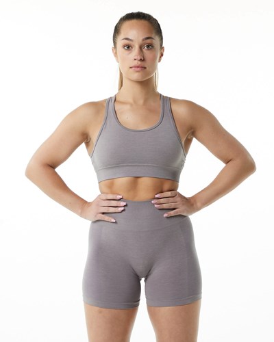 Alphalete Medium-Impact Seamless Sports Bra Šedé | 84621OMVD