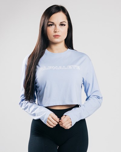 Alphalete Oversized Performance Long Sleeve Crop Blankyt | 80574JNBS