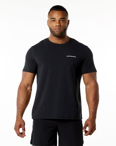 Alphalete Relaxed Fit Tee Černé | 54173HGSC