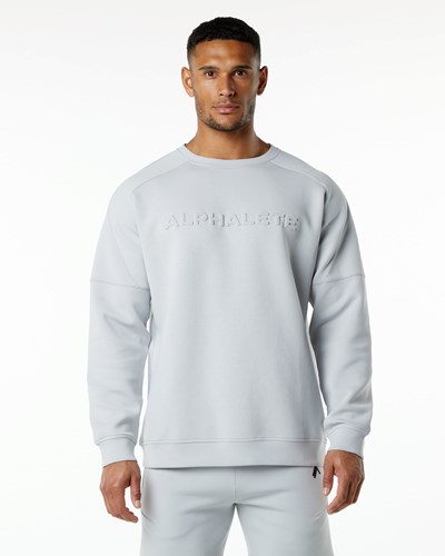 Alphalete Relaxed Interlock Knit Pullover Šedé | 42508VHCT