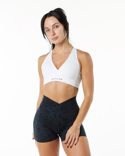 Alphalete Single Brushed Bra Bílé | 63972SQFH