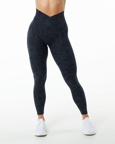 Alphalete Single Brushed Cross-Wrapped Legging Černé | 52310SOWQ