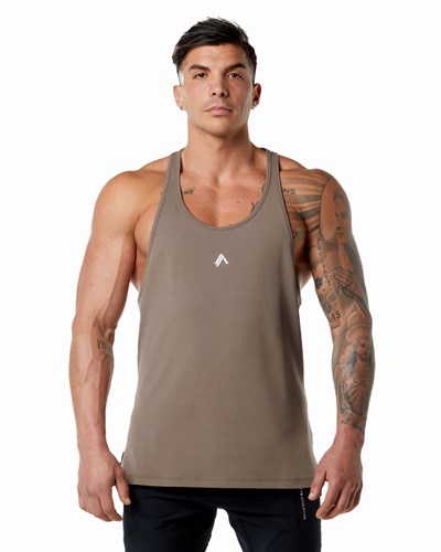 Alphalete Stepped Hem Stringer Mocha | 89164OLNS