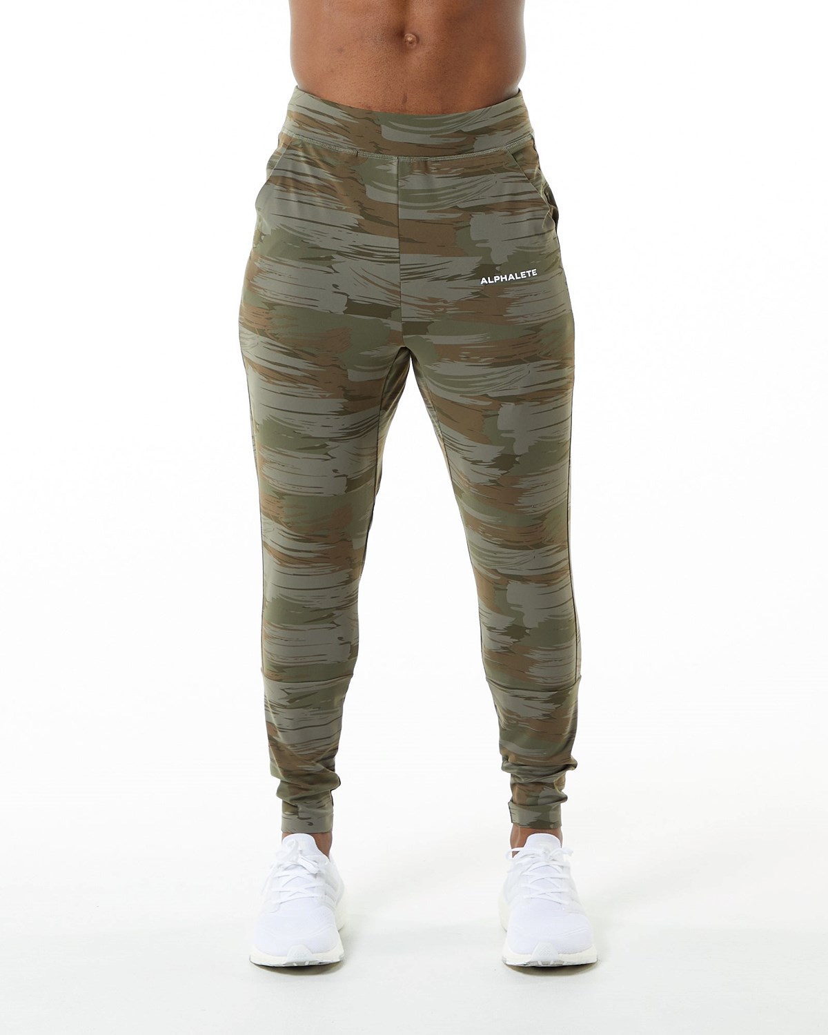 Alphalete 4-Way Stretch Jogger Olivy Zelené Maskáčové | 10762MOJB