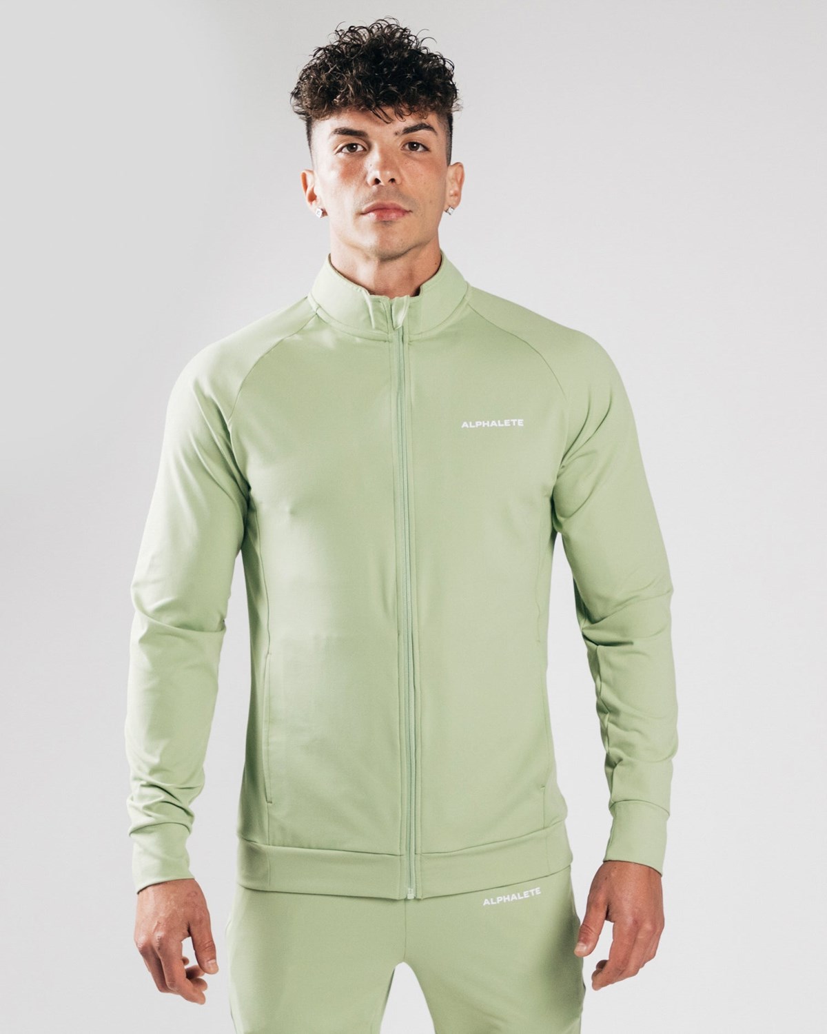 Alphalete 4-Way Stretch Track Jacket Frozen Spring | 78651OQXM