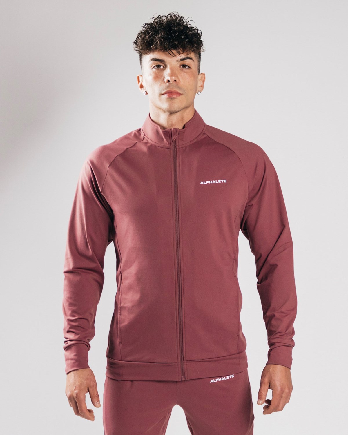 Alphalete 4-Way Stretch Track Jacket Mauve | 89342MZEG