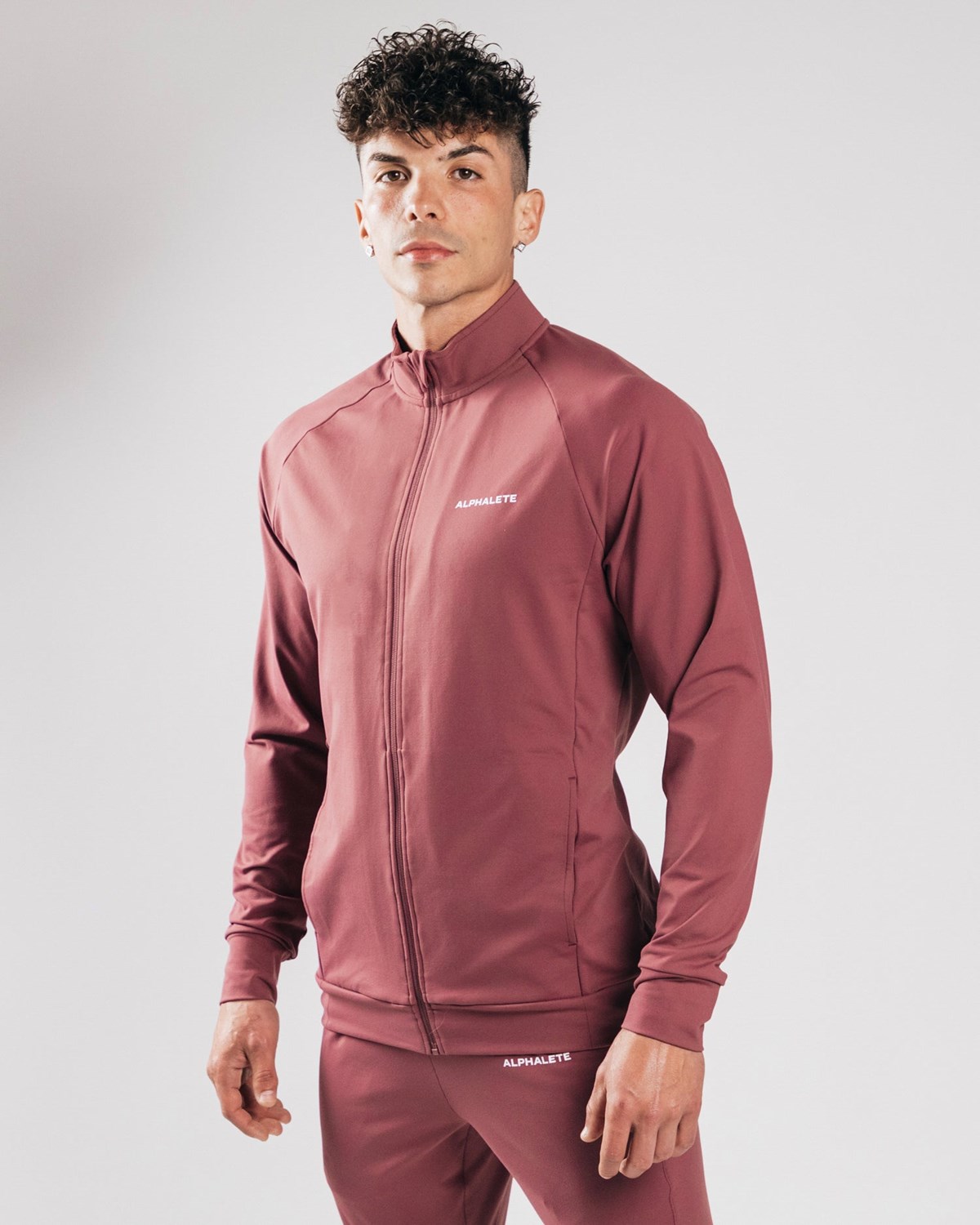 Alphalete 4-Way Stretch Track Jacket Mauve | 89342MZEG