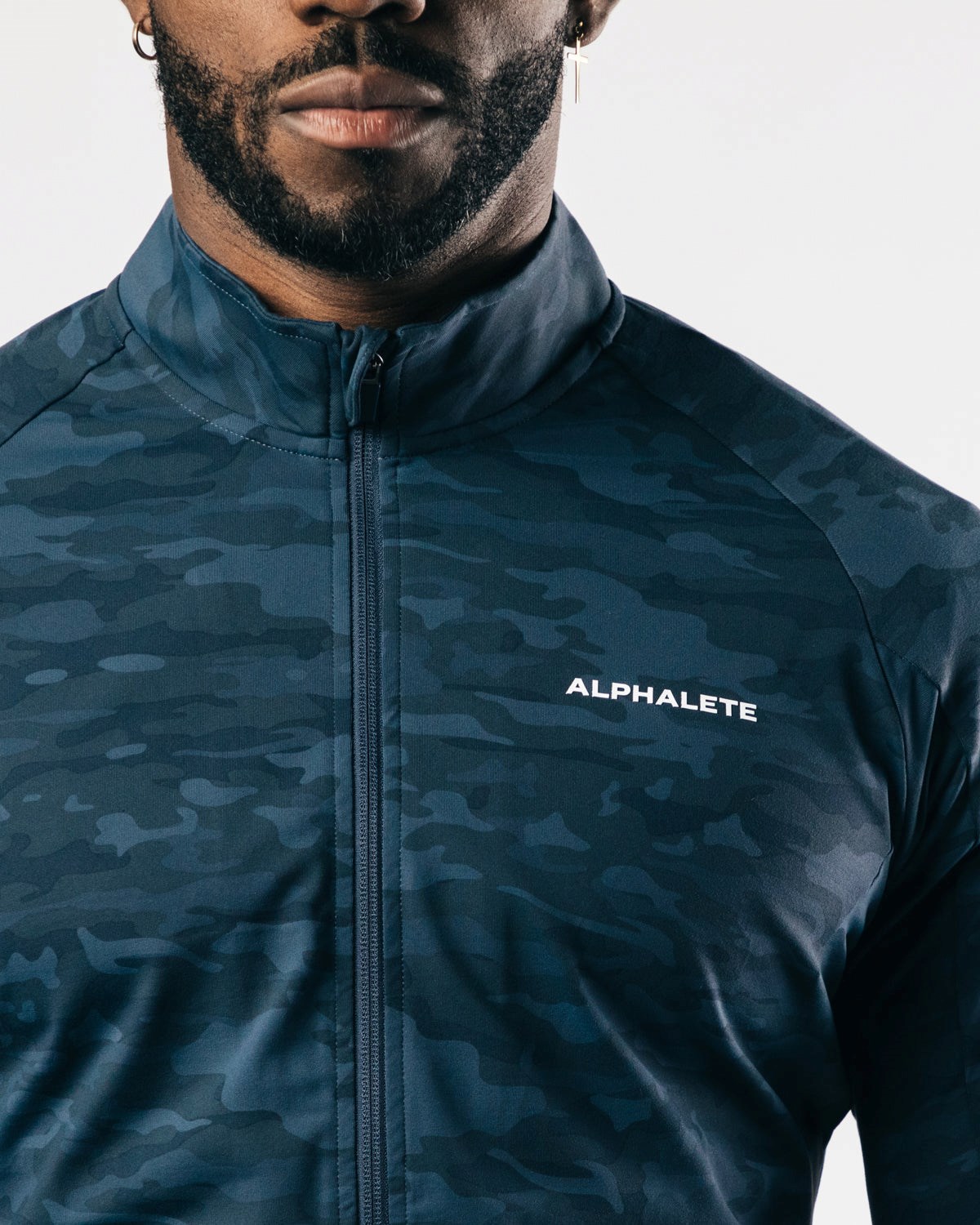 Alphalete 4-Way Stretch Track Jacket Tmavě Tmavě Blankyt Maskáčové | 94065CGHT