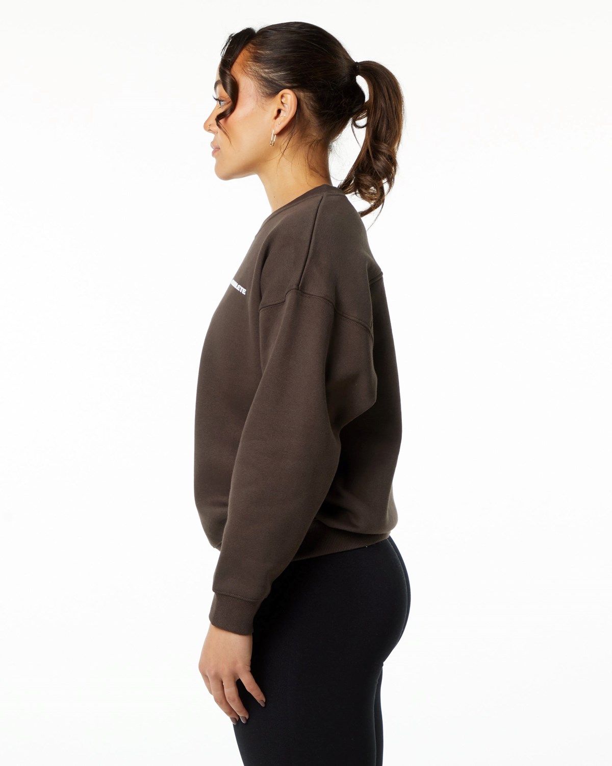 Alphalete Brushed Fleece Crewneck Svetrové Hnědé | 28761CWOA