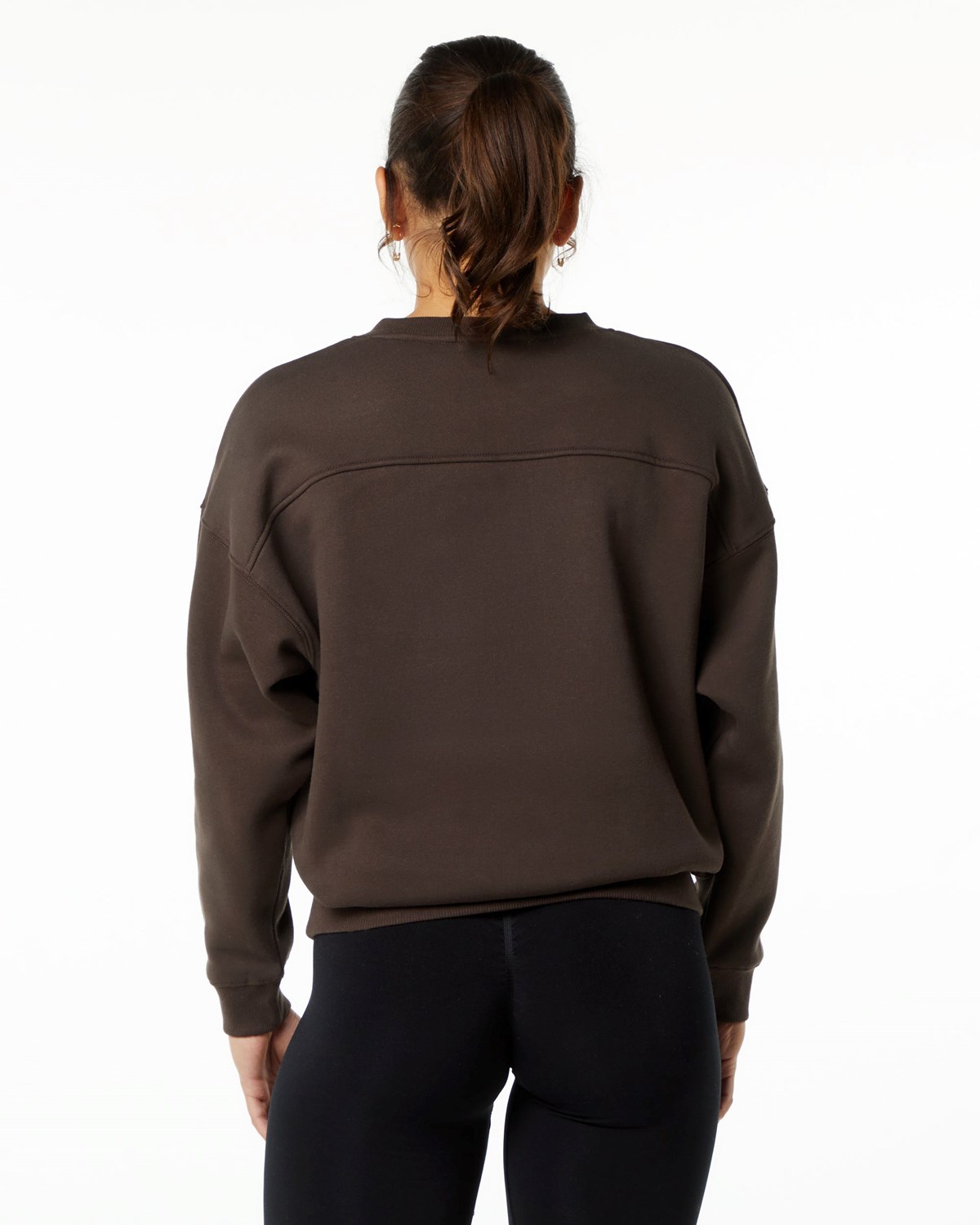 Alphalete Brushed Fleece Crewneck Svetrové Hnědé | 28761CWOA