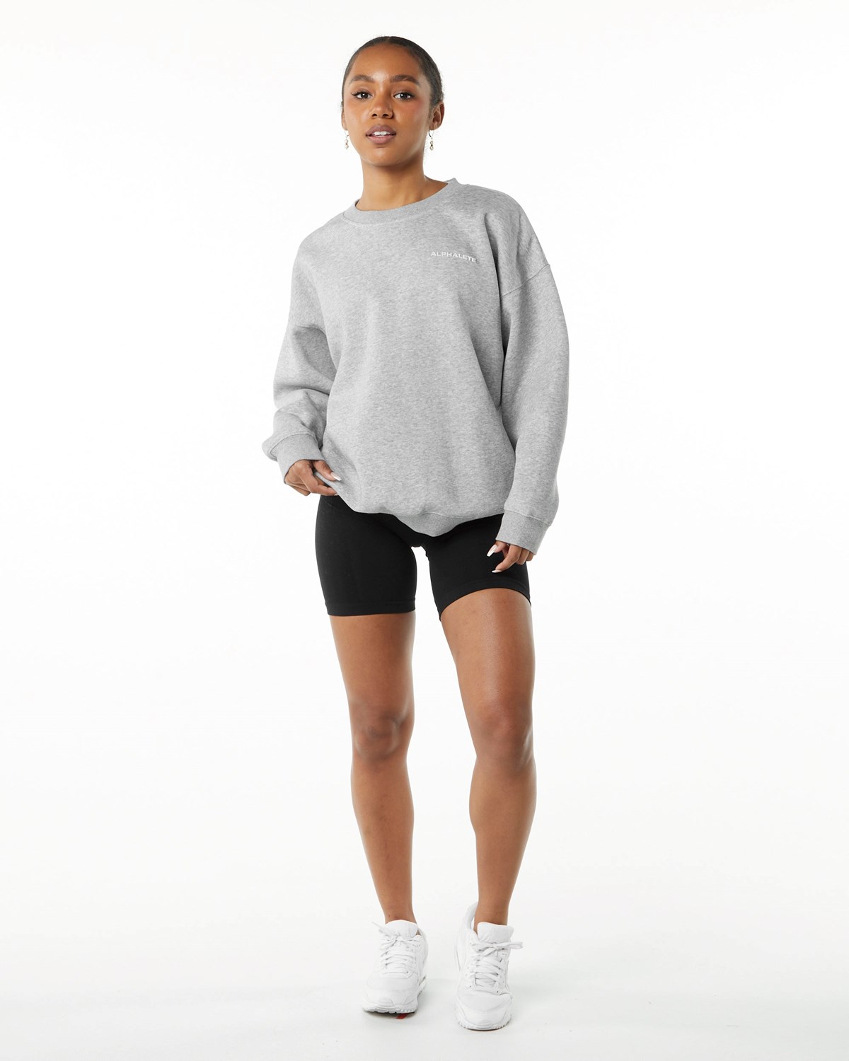 Alphalete Brushed Fleece Crewneck Svetrové Šedé | 32809MYAB