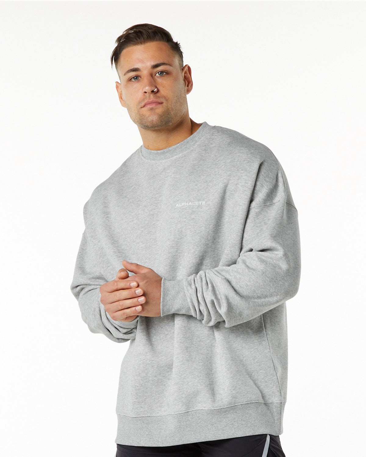 Alphalete Brushed Fleece Crewneck Svetrové Šedé | 54179ZVOU