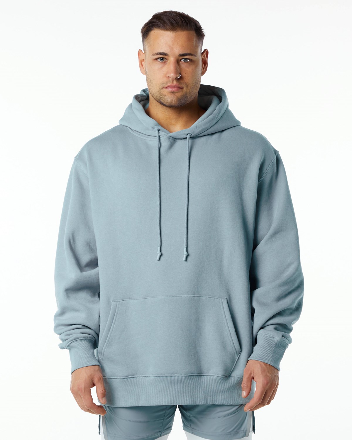 Alphalete Brushed Fleece Grafická Hoodie Blankyt | 27859HSKY