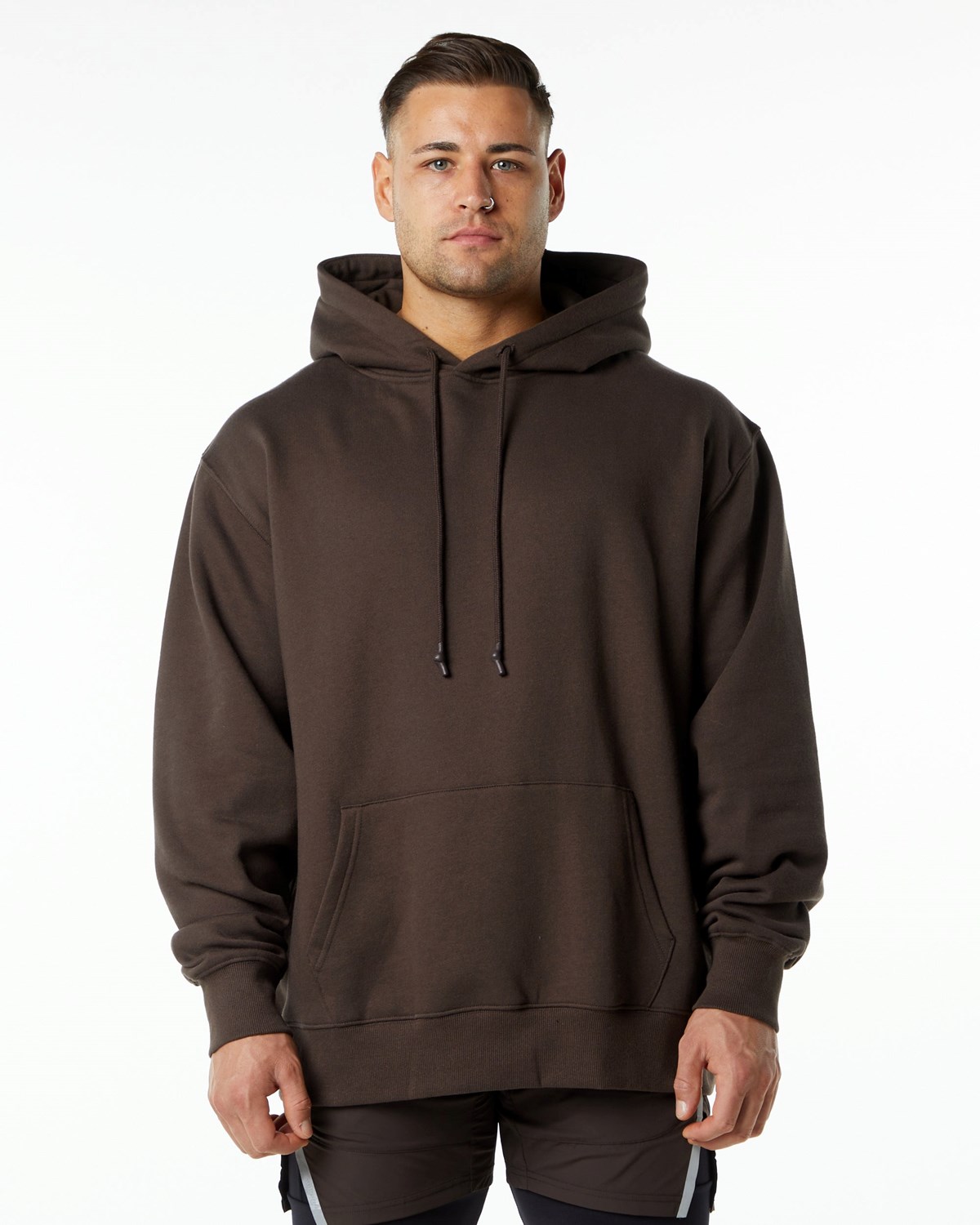 Alphalete Brushed Fleece Grafická Hoodie Hnědé | 74903JFQN