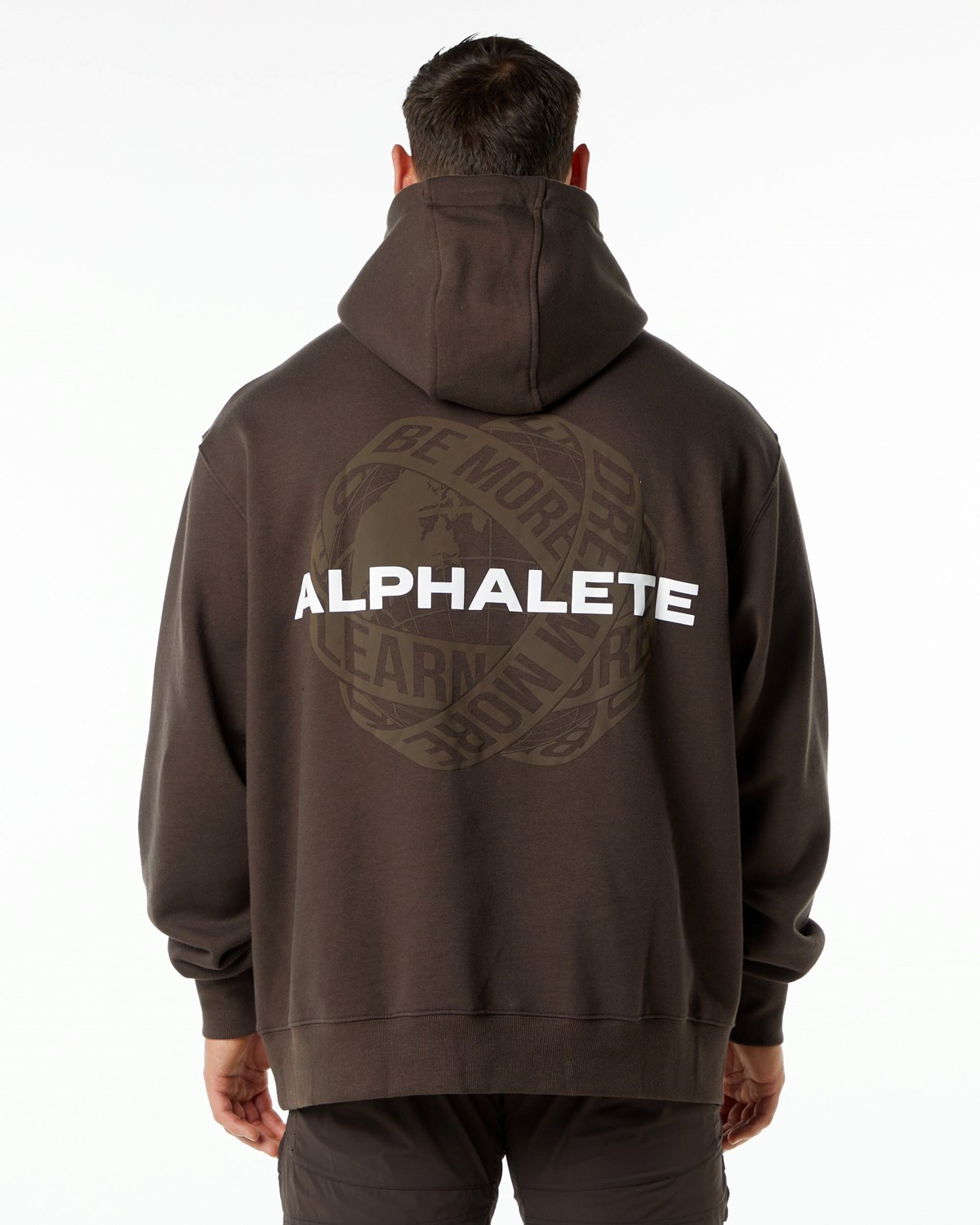 Alphalete Brushed Fleece Grafická Hoodie Hnědé | 74903JFQN