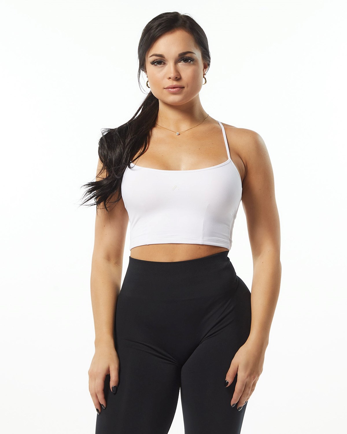 Alphalete Camisole Y-Back Crop Tank Bílé | 24750SHWG