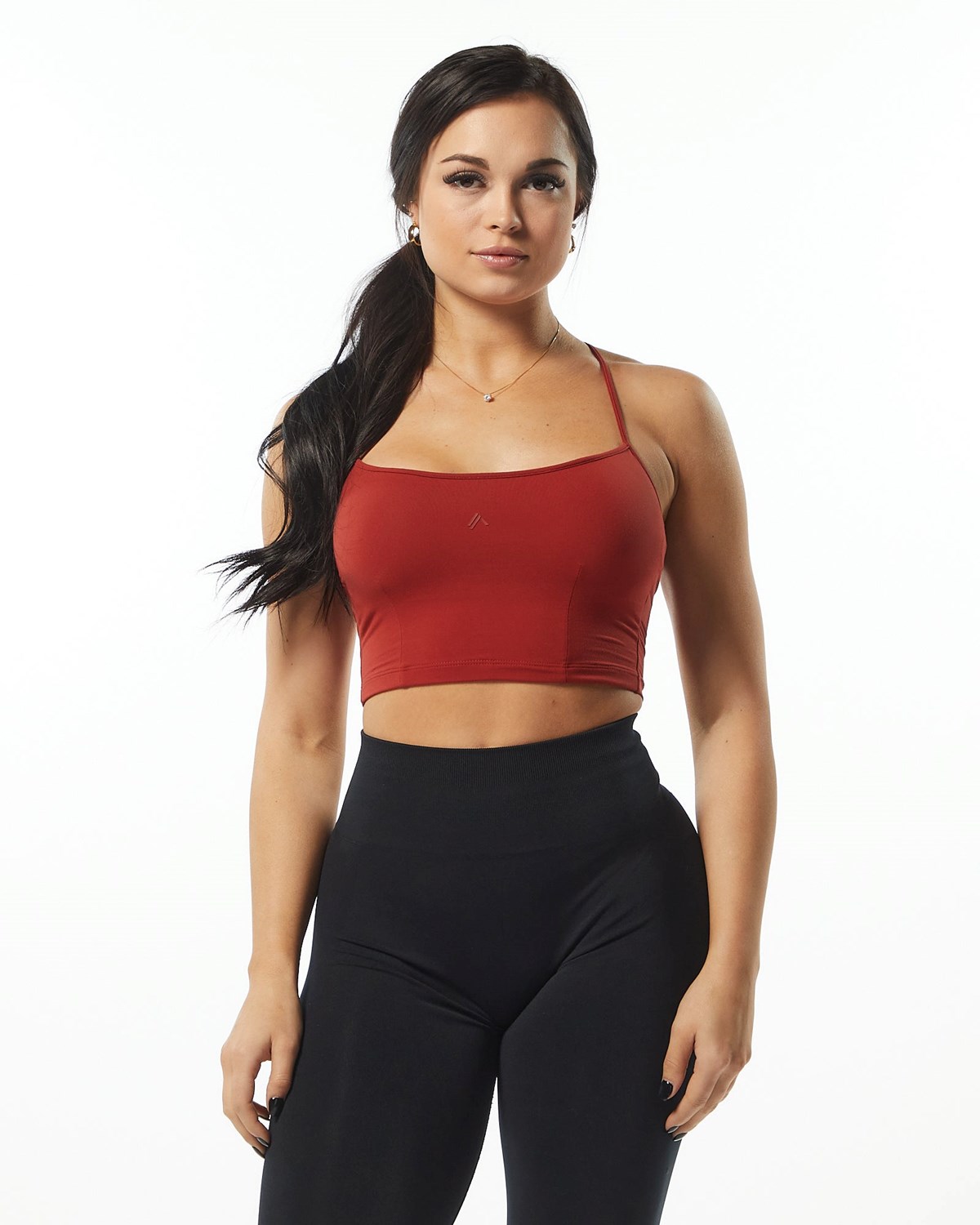 Alphalete Camisole Y-Back Crop Tank Cherry | 64359CYXA