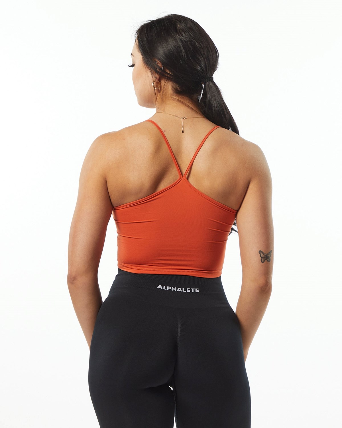 Alphalete Camisole Y-Back Crop Tank Oranžové | 49305PNHS