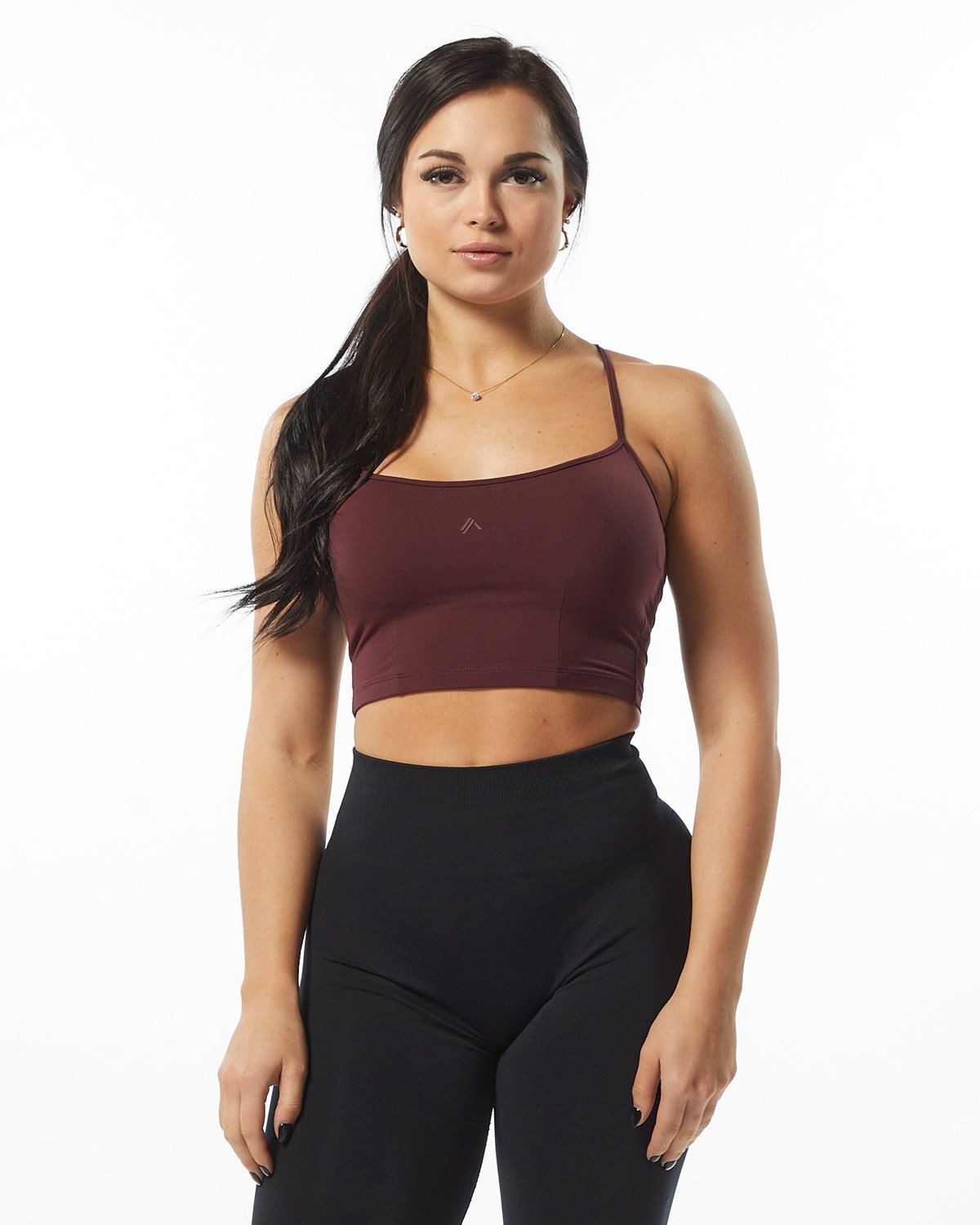 Alphalete Camisole Y-Back Crop Tank Wine | 91567VMGK