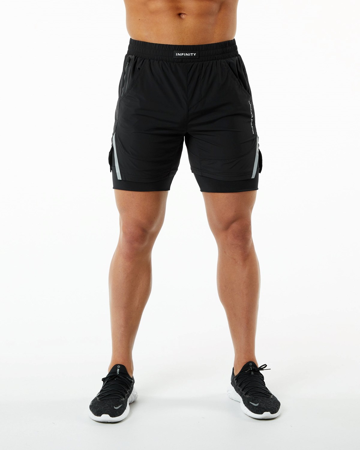 Alphalete Compression Podšité Woven Tréninková Krátké Černé | 35028HGTP