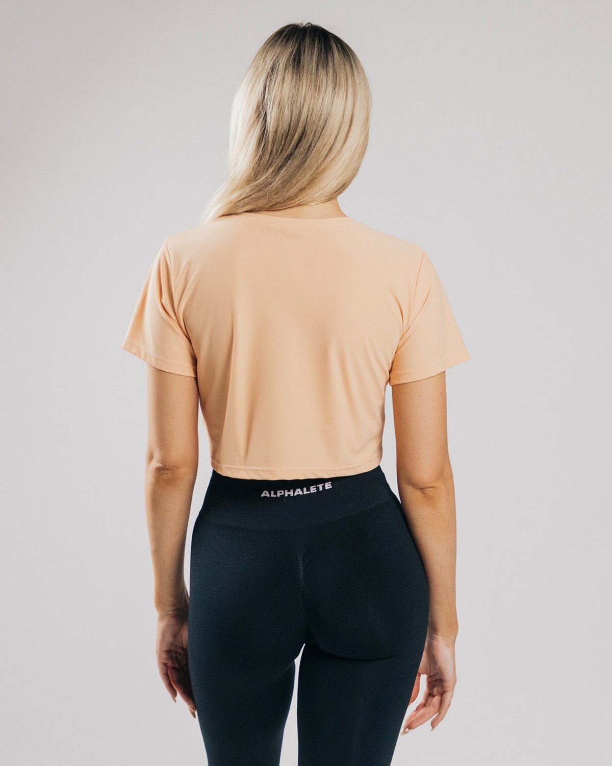 Alphalete Cropped Lehké Krátké Sleeve Oranžové | 92134QMWO