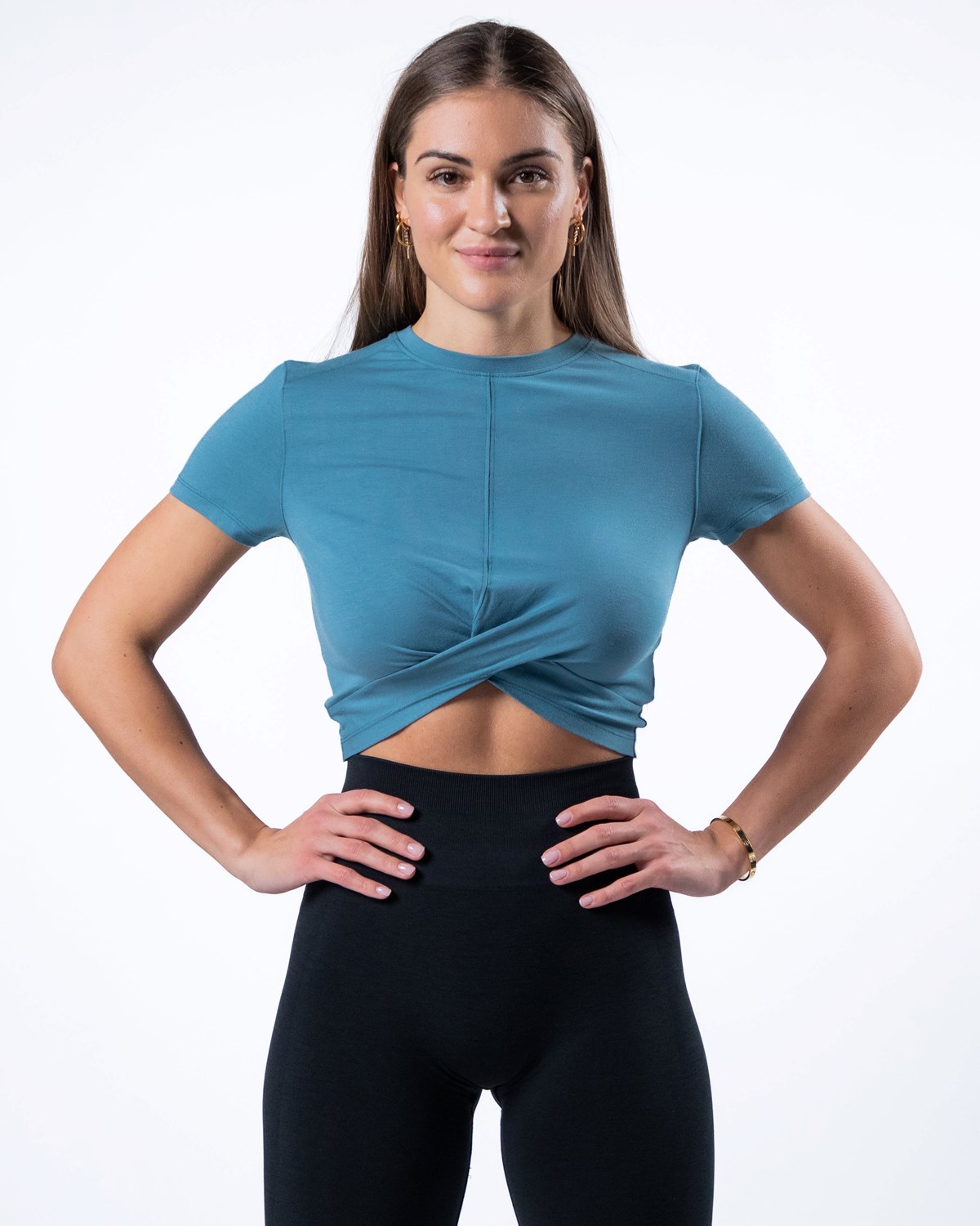 Alphalete Cropped Premium Krátké Sleeve Blankyt | 23476ZOVM