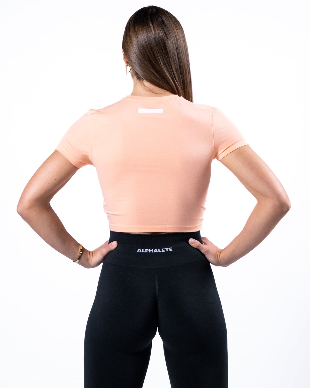 Alphalete Cropped Premium Krátké Sleeve Koralove | 42981NKCS