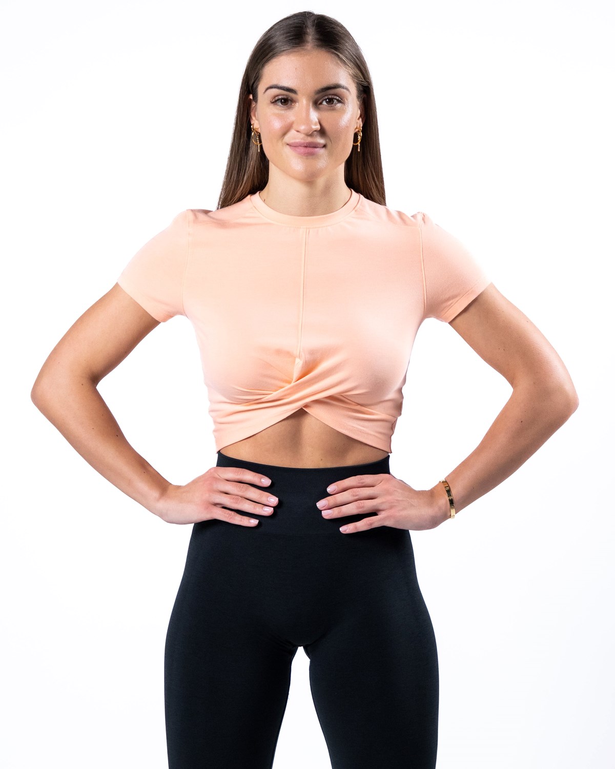 Alphalete Cropped Premium Krátké Sleeve Koralove | 42981NKCS