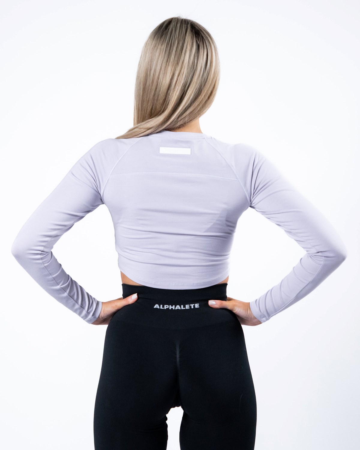 Alphalete Cropped Premium Long Sleeve Lilac Haze | 13905LXGA