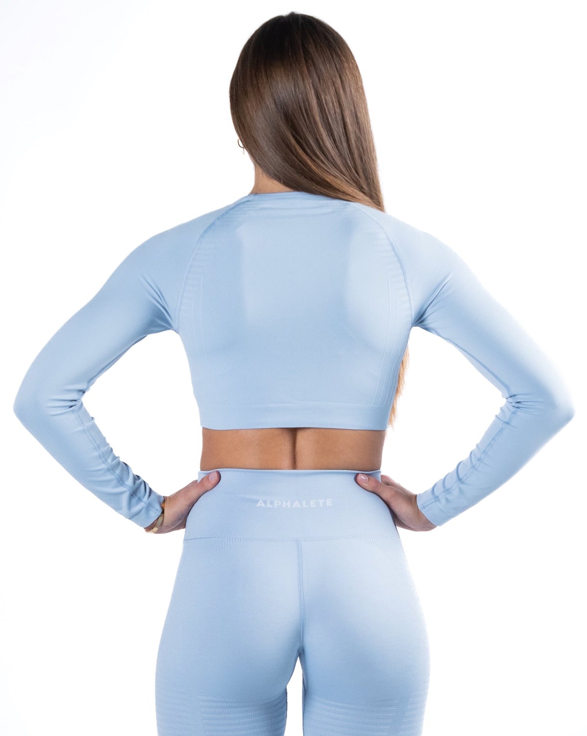 Alphalete Cropped Seamless Long Sleeve Blankyt | 62937SCAZ