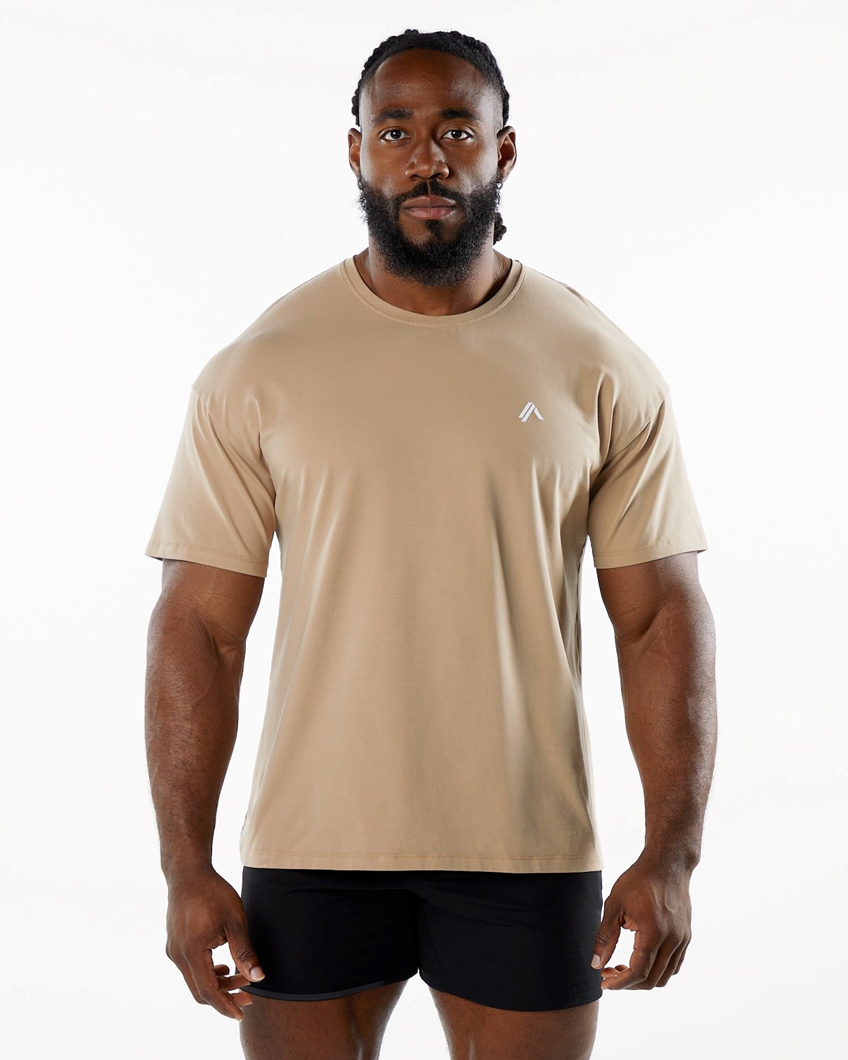 Alphalete Drop Shoulder Tee Taupe | 94387UKYD