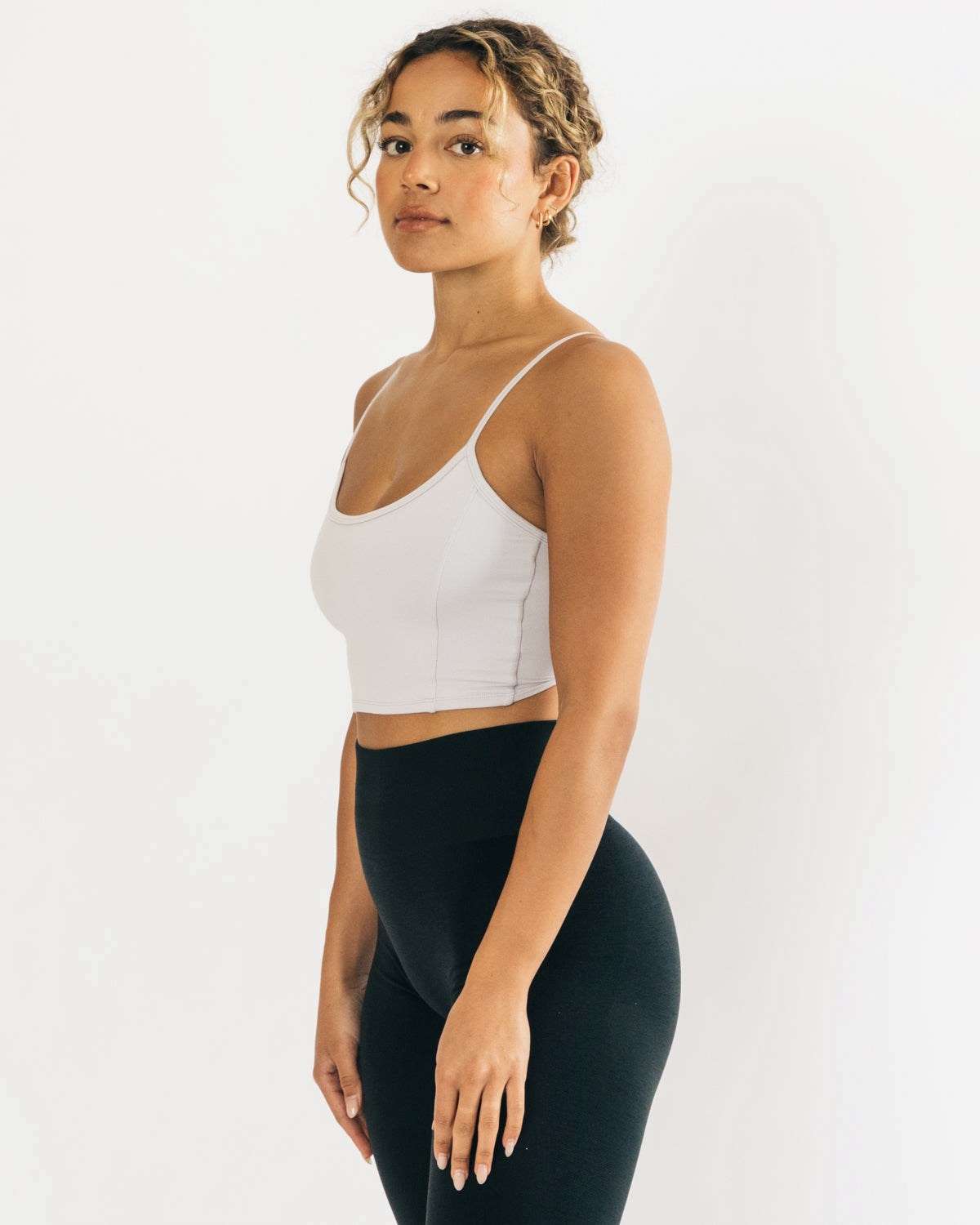 Alphalete Fitted Cropped Tank Stříbrné | 93617FIPZ