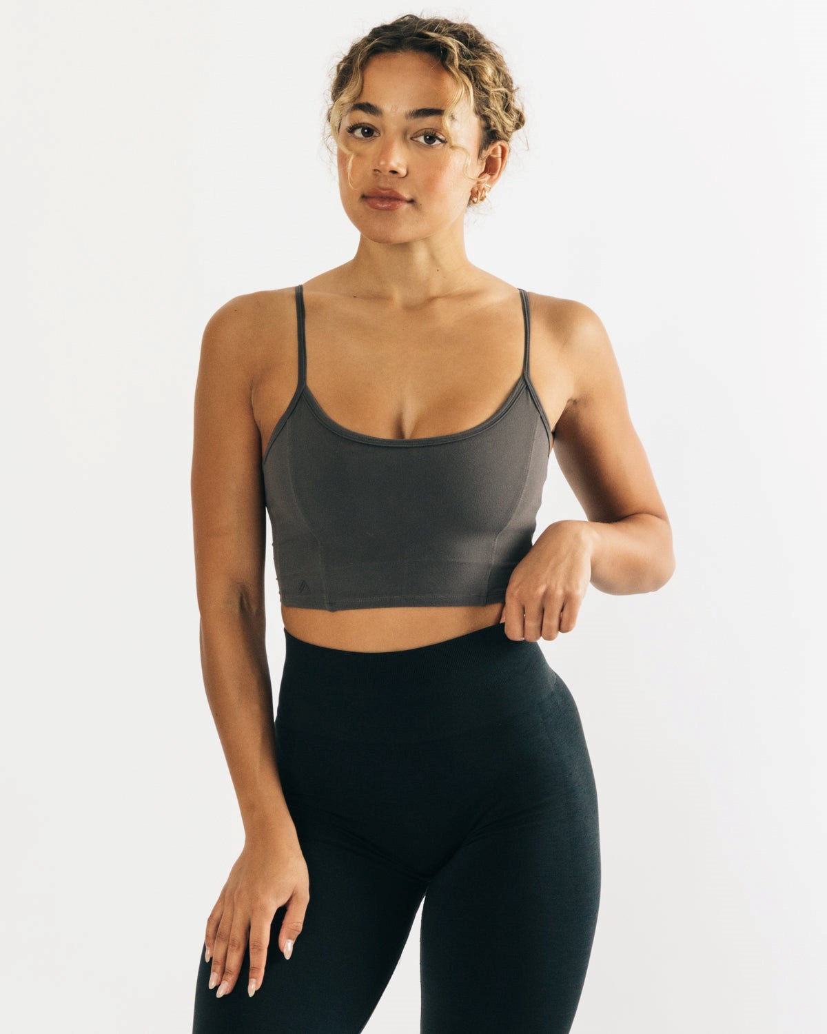 Alphalete Fitted Cropped Tank Šedé | 15932GQCJ