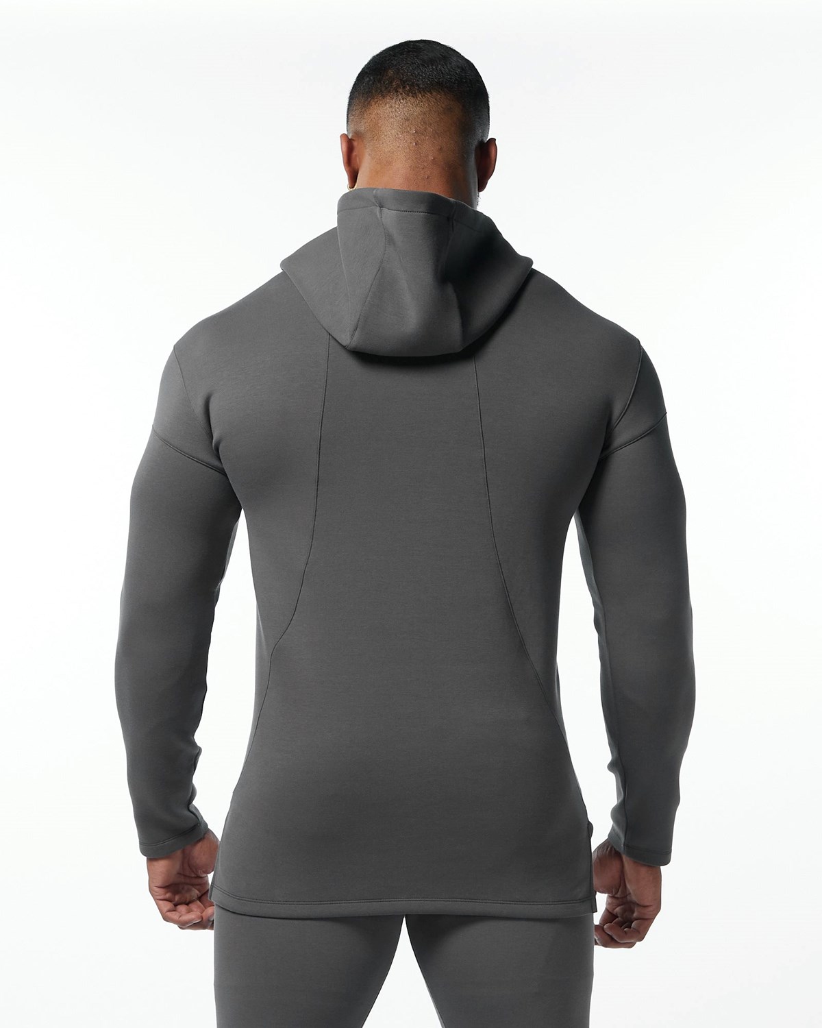 Alphalete Fitted Interlock Knit Hoodie Charcoal | 96138TFDA