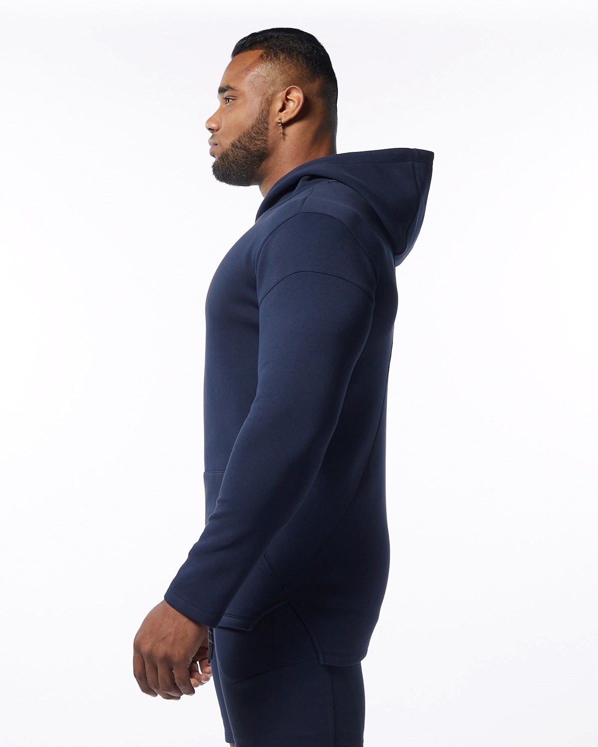 Alphalete Fitted Interlock Knit Hoodie Tmavě Blankyt | 09415EXPR