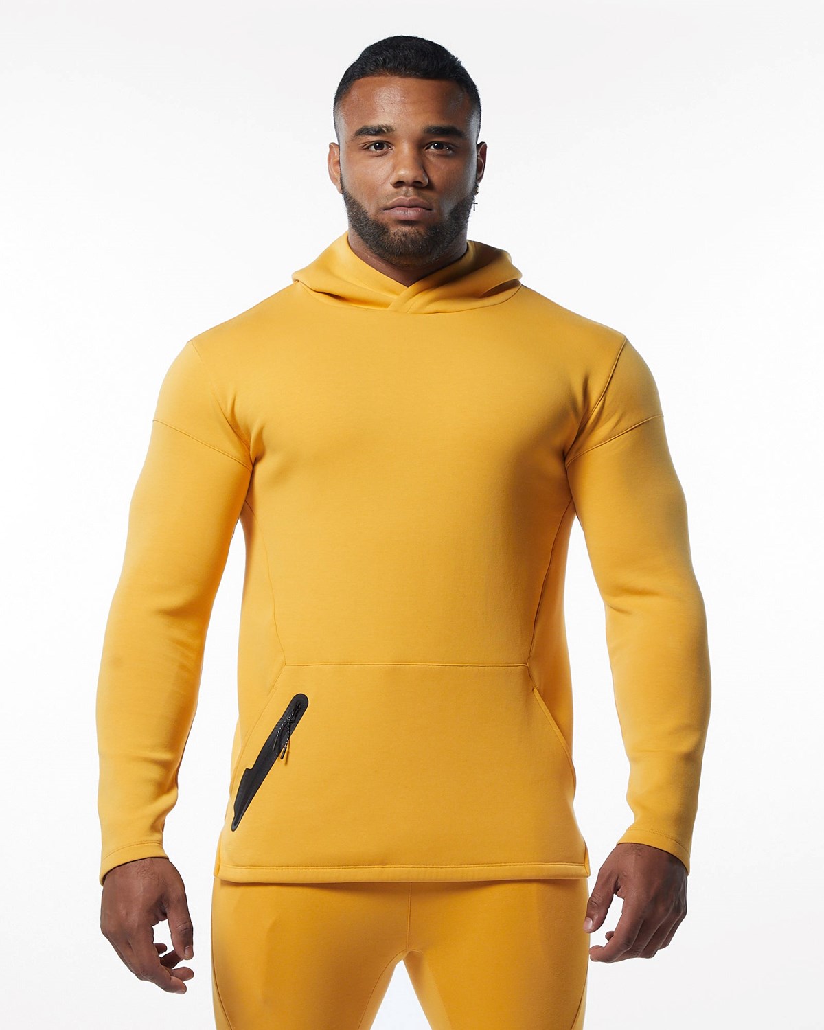 Alphalete Fitted Interlock Knit Hoodie Žluté | 81605ZWKQ