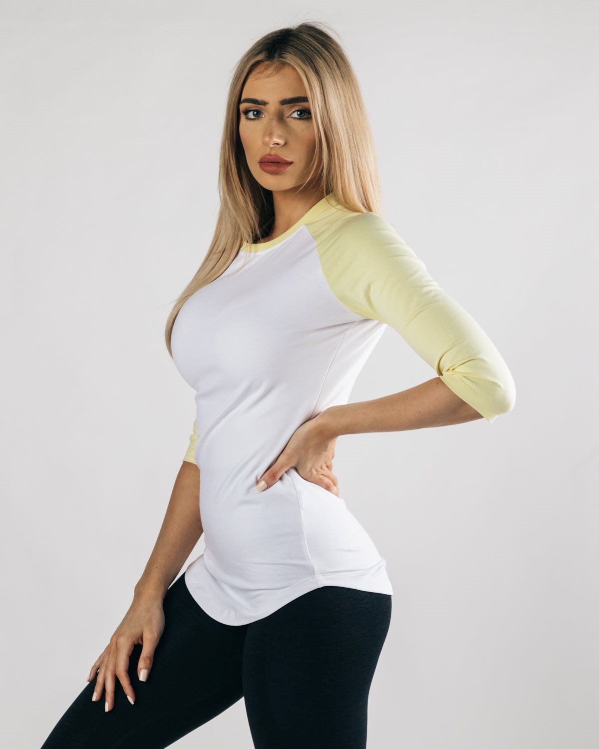 Alphalete Fitted Performance 3/4 Sleeve Bílé | 60143TPAX