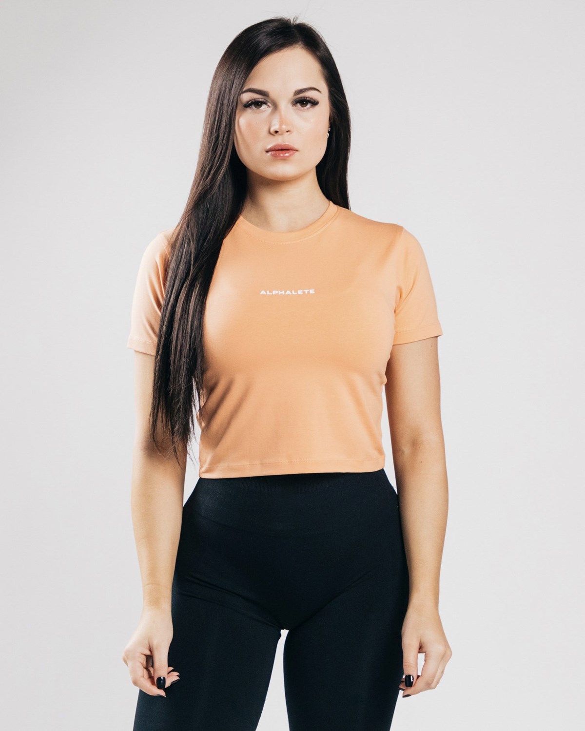 Alphalete Fitted Performance Crop Oranžové | 49105FDAE