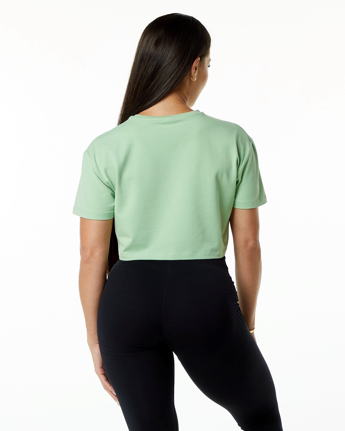 Alphalete Fitted Performance Krátké Sleeve Crop Pistachio | 24895UZIJ