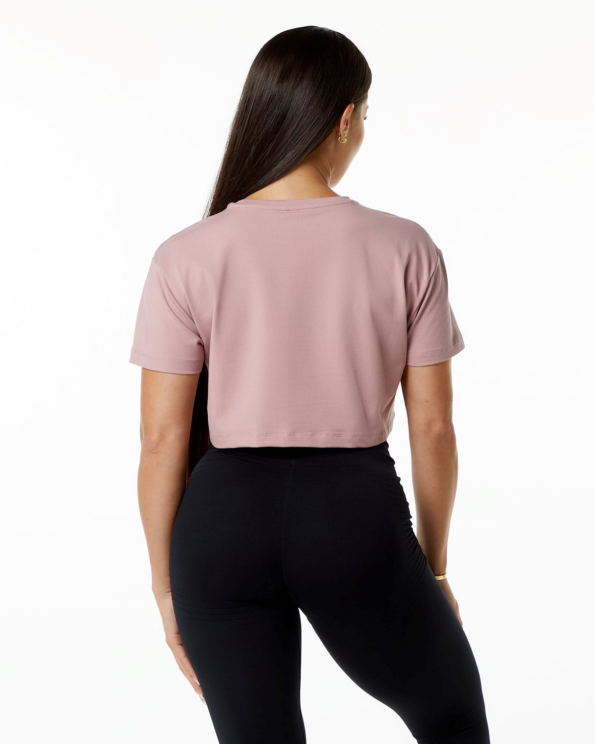 Alphalete Fitted Performance Krátké Sleeve Crop Mauve | 36479HFNE