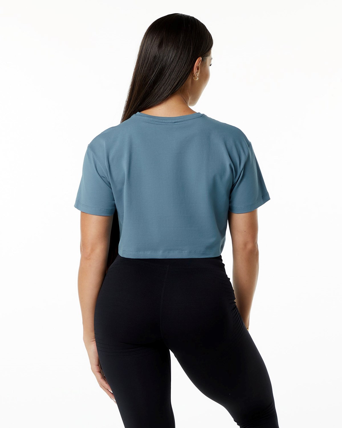 Alphalete Fitted Performance Krátké Sleeve Crop Blankyt | 46970HRDA